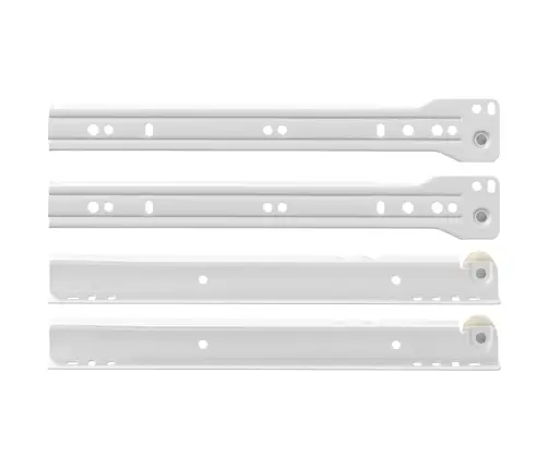 Kastīšu Sliede 2 Pcs Balts 250 Mm Tērauds Vidaxl