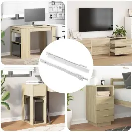 Kastīšu Sliede 2 Pcs Balts 300 Mm Tērauds Vidaxl Kastīšu Sliede 2 Pcs Balts 300 Mm Tērauds Vidaxl