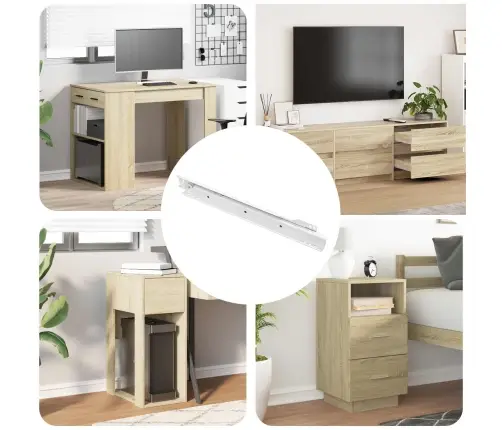 Kastīšu Sliede 12 Pcs Balts 300 Mm Tērauds Vidaxl