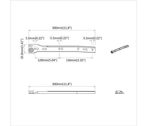 Kastīšu Sliede 12 Pcs Balts 300 Mm Tērauds Vidaxl
