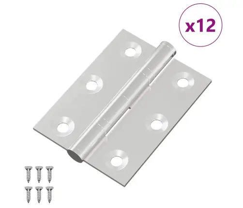 Hing 12 Pcs Hõbedane 50 X 38 X 1,3 Mm Teras