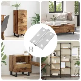 Eņģe 720 Pcs Sudraba 50 X 38 X 1,3 Mm Tērauds Vidaxl