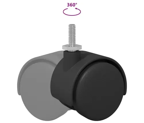 Riteņi 2 Pcs Melna 40,1 X 40,1 X 37,8 Mm Pp Un Dzelzs Vidaxl