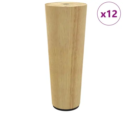 Mēbeļu Kājas 12 Pcs Brūna Ø 44 X 100 Mm Cieta Eikalipta Koksne Vidaxl