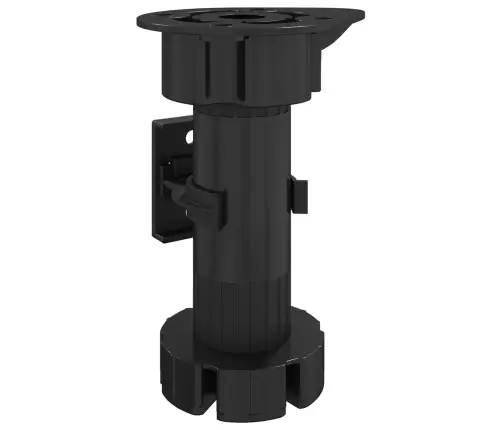 Mēbeļu Kājas Regulējams 12 Pcs Melna 46 X 46 X 128 Mm Pp Vidaxl