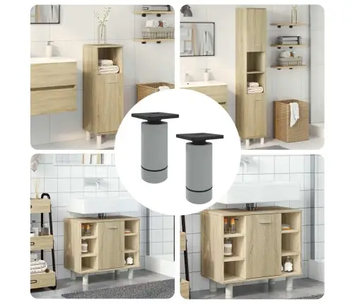 Baldų Kojelės Reguliuojamas 2 Pcs Balta 64 X 64 X 100 Mm Pp