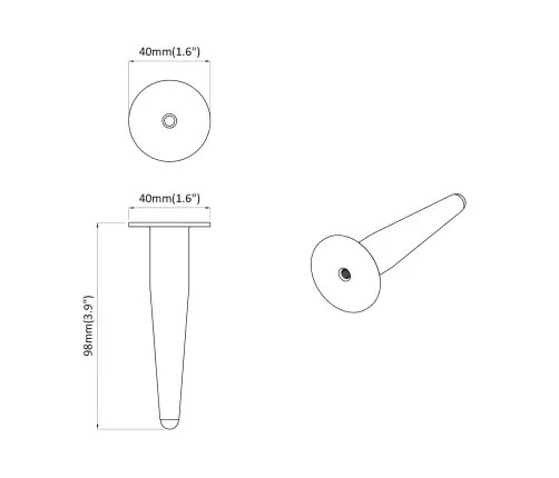 Mēbeļu Kājas 12 Pcs Melns Un Zelts Ø 40 X 98 Mm Dzelzs Vidaxl