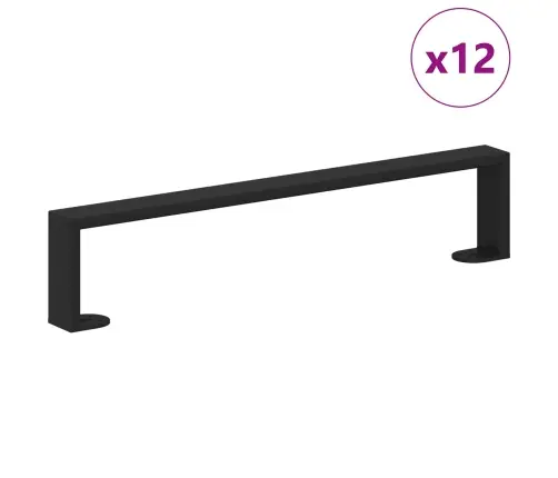 Mēbeļu Kājas 12 Pcs Melna 48,1 X 4 X 10 Mm Dzelzs Vidaxl
