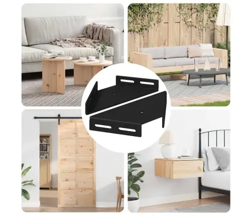 Stūra Kronšteins 2 Pcs Melna 138,5 X 50,5 X 16 Mm Dzelzs Vidaxl