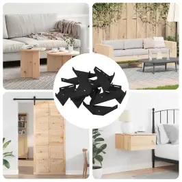 Stūra Kronšteins 12 Pcs Melna 138,5 X 50,5 X 16 Mm Dzelzs Vidaxl