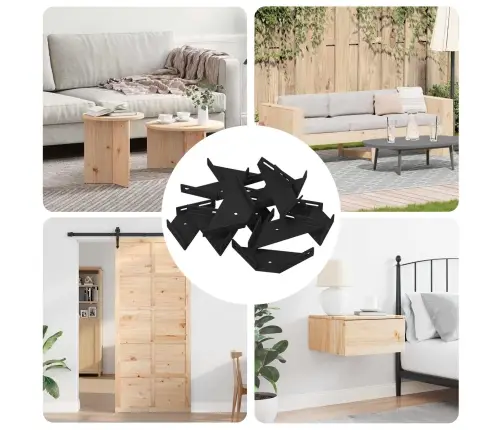 Stūra Kronšteins 12 Pcs Melna 138,5 X 50,5 X 16 Mm Dzelzs Vidaxl