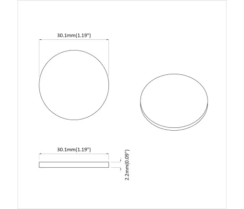 Mēbeļu Kāju Paliktnes 2 Pcs Melna Ø 30 X 2 Mm Eva Vidaxl