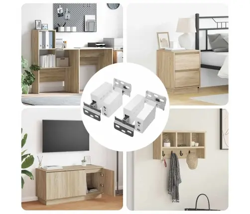 Skapja Piekārtais Stiprinājums 2 Pcs Balts 70 X 46 X 19 Mm Vidaxl