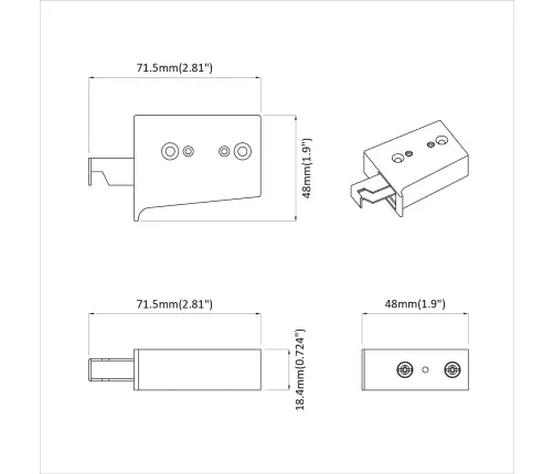 Skapja Piekārtais Stiprinājums 2 Pcs Balts 70 X 46 X 19 Mm Vidaxl