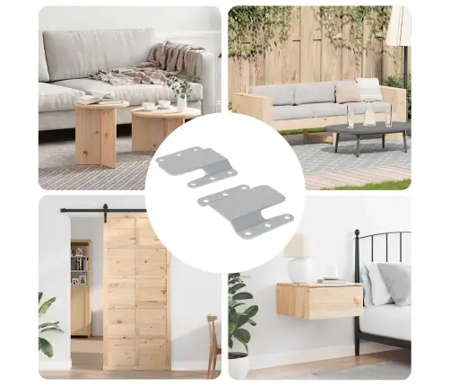 Iegultā Montāžas Kronšteins 2 Pcs Sudraba 75 X 66 Mm Tērauds Vidaxl