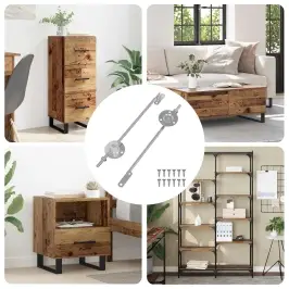 Vāka Atbalsta Eņģe 2 Pcs Sudraba 194 X 36 X 18 Mm Dzelzs Vidaxl