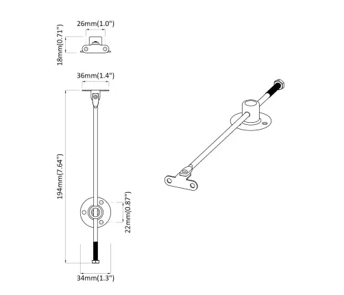Vāka Atbalsta Eņģe 12 Pcs Sudraba 194 X 36 X 18 Mm Dzelzs Vidaxl