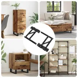 Lovos Kėlimo Mechanizmas 2 Pcs Juoda 34 X 9.5 X 4 Mm Geležis