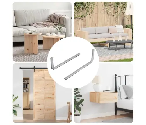 Sešu Stūru Atslēga 2 Pcs Sudraba 32 X 86 Mm Tērauds Vidaxl