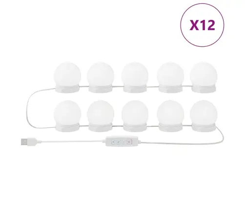 Spoguļu Gaismas 12 Pcs Balts 4.5 X 4.5 X 4.8 Cm Plastmasa Vidaxl