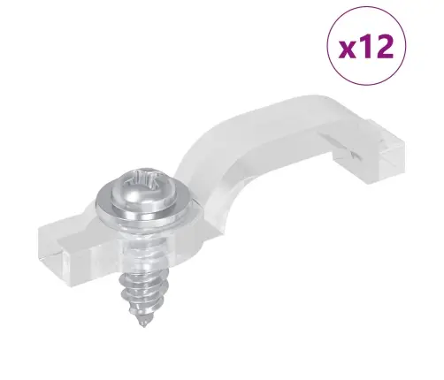Led Līstes Klipi 12 Pcs Caurspīdīgs 2 X 1 X 0.5 Cm Vidaxl