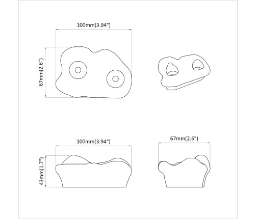 Kopimo Rankena 2 Pcs Oranžinė 100 X 67 X 43 Mm Pp