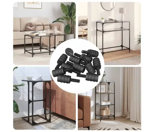 Atstumo Varžtas 12 Pcs Juoda M4 Guma Ir Plienas