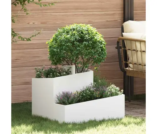 Sodo Vazonas Balta 60 X 60 X 50 Cm Šaltai Valcuotas Plienas