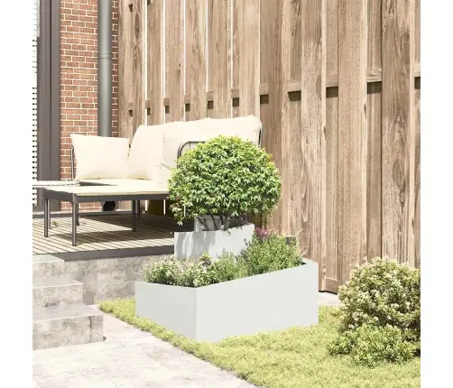 Sodo Vazonas Balta 60 X 60 X 50 Cm Šaltai Valcuotas Plienas