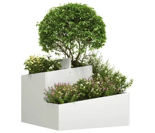 Sodo Vazonas Balta 60 X 60 X 50 Cm Šaltai Valcuotas Plienas