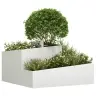 Planteris Balts 80X80X50 Cm Nokaltēts Tērauds Vidaxl