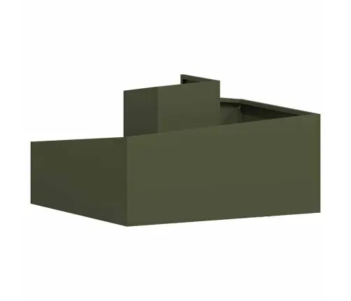 Pods Olīvu Zaļā Krāsā 80X80X50 Cm Aukstā Velmēta Tērauda Vidaxl