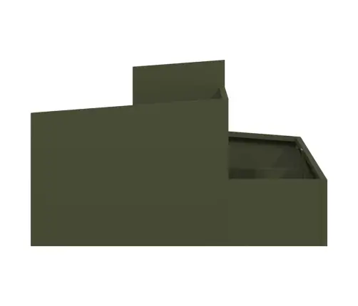 Pods Olīvu Zaļā Krāsā 80X80X50 Cm Aukstā Velmēta Tērauda Vidaxl