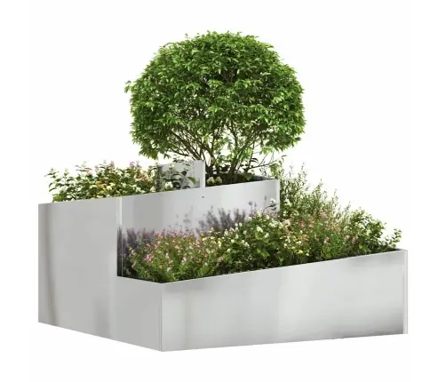 Sodo Vazonas Sidabro 80 X 80 X 50 Cm Cinkuota Plienas