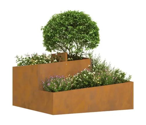 Dārza Stādītājs Brūna 80 X 80 X 50 Cm Novecināts Tērauds Vidaxl