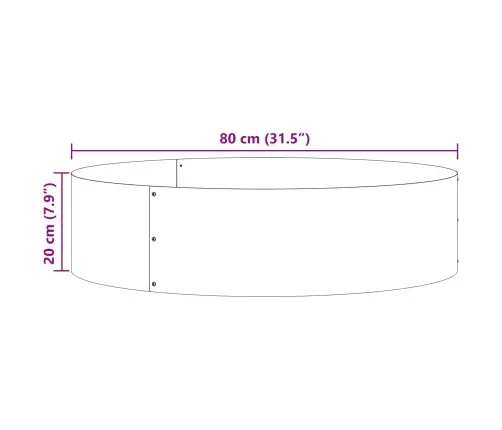 Stādītāja Gredzens 5 Pcs Brūna 80 X 80 X 20 Cm Laika Tērauds Vidaxl