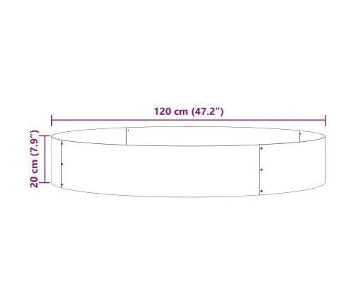 Stādītāja Gredzens Brūna 120 X 120 X 20 Cm Laika Tērauds Vidaxl