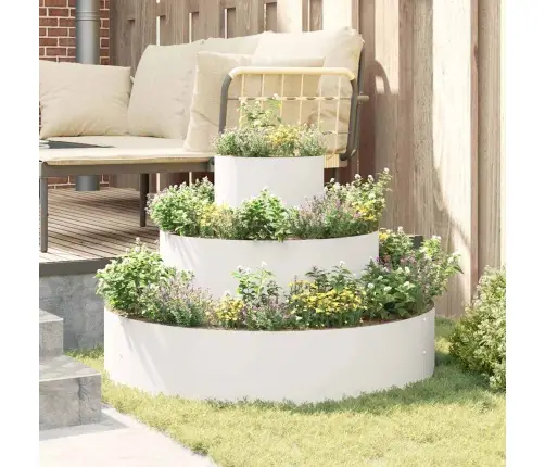 Sodo Vazonas Balta 90 X 90 X 20 Cm Šaltai Valcuotas Plienas