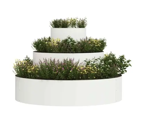 Sodo Vazonas Balta 90 X 90 X 20 Cm Šaltai Valcuotas Plienas