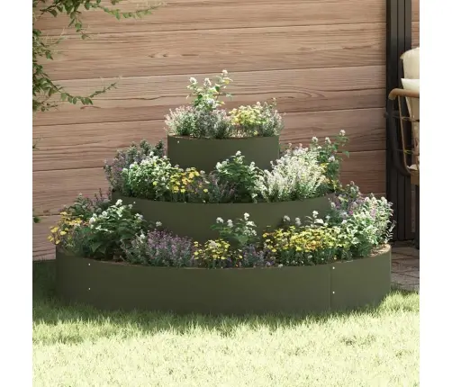 Metāla Pods Tērauds/Olīvu Zaļš Pulverkrāsots Tērauds Ø 120 Cm Vidaxl