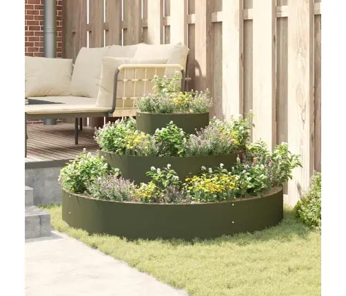 Metāla Pods Tērauds/Olīvu Zaļš Pulverkrāsots Tērauds Ø 120 Cm Vidaxl