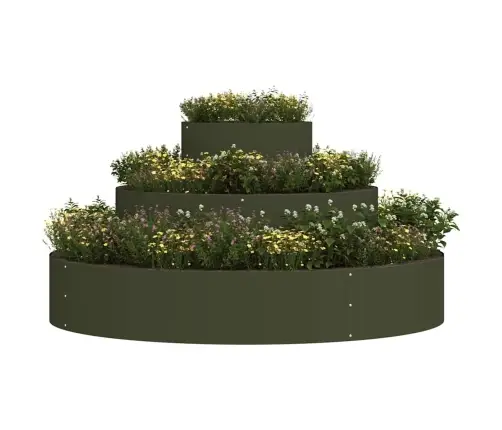 Metāla Pods Tērauds/Olīvu Zaļš Pulverkrāsots Tērauds Ø 120 Cm Vidaxl