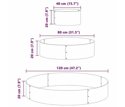 Aia Istutuspot Hõbedane 120 X 120 X 20 Cm Tsinkteras