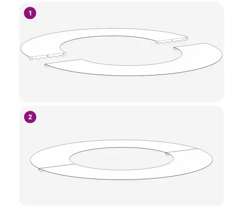 Tinkamas Plokštiems Medžio Žiedams 5 Pcs Antracitas Ø40 / 70 Cm