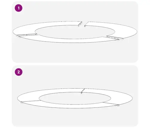 Tinkamas Plokštiems Medžio Žiedams 5 Pcs Antracitas Ø50 / 80 Cm