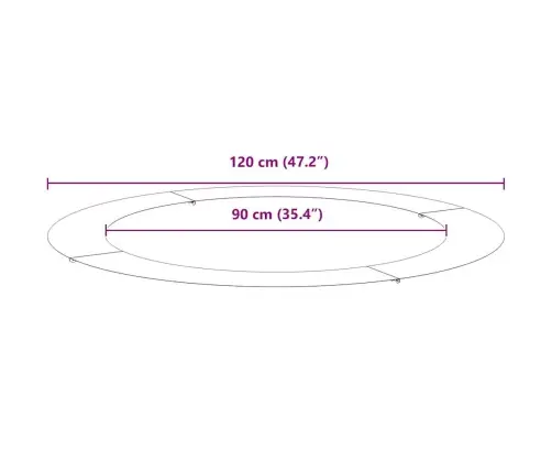 Tinkamas Plokščiam Medžio Žiedui Balta Ø90 / 120 Cm Plienas