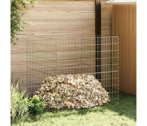 Dārza Komposteris 100X100X100 Cm Nožūta Tērauda Kvadrāts Vidaxl