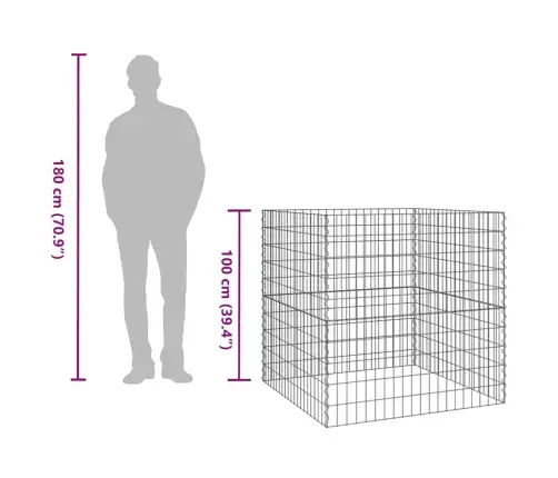 Dārza Komposteris 100X100X100 Cm Nožūta Tērauda Kvadrāts Vidaxl