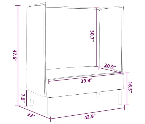 Augstās Muguras Dīvāns Tumši Pelēks 109X56X121 Cm Audums Vidaxl