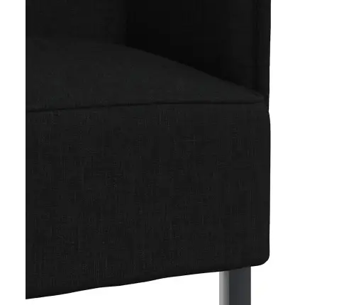 Augstā Dīvāns Melns 109X56X121 Cm Audums Vidaxl